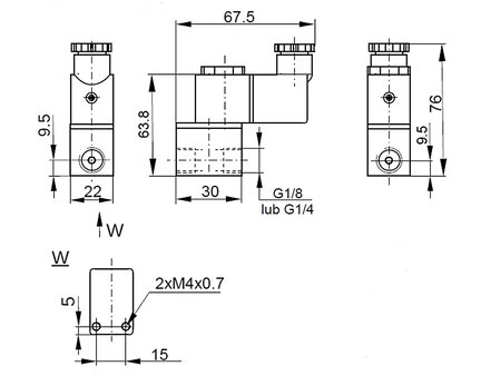 Elektrozawór 2/2 NC G1/4 220V AC - PNEUER