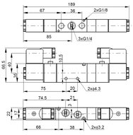 Elektrozawór 5/3 G1/4 w poł. środkowym odpowietrzony 12V DC - PNEUER