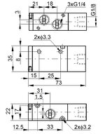 Zawór pneumatyczny 3/2 (NC) G1/4", powrót powietrzem i sprężyną
