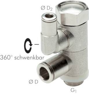 Zawór zwrotny sterowany G 1/4"-G 1/4", z awaryjnym uruchamianiem ręcznym