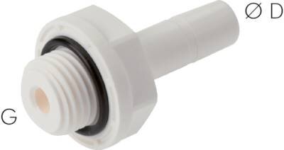 Króciec z gwintem z wtykiem G 1/2"-3/8" (9.52 mm), IQS-LE (uszczelka EPDM)