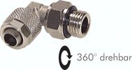 Srubunek kolanowy obrotowy G 1/8"-8 x 6mm, Mosiadz niklowany