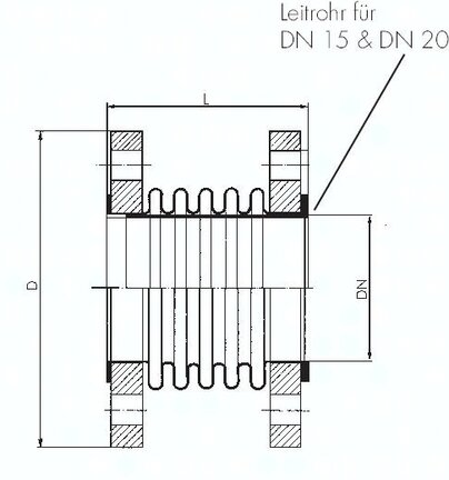 Kompensator, DN40/PN16, stal szlachetna
