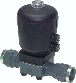 Zawór membranowy PCW (NC) / FKM, 50 mm, złączka klejona