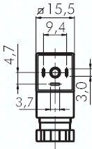 Wtyczka z LED wielkość 0, forma konstrukcyjna C, 24 V AC/DC