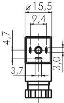 Wtyczka LED z kablem 5 m, rozmiar 0, forma konstrukcyjna C