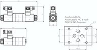 Zawór hydrauliczny 4/3, gwint norm. 6 (Alternatywnie) J tłok, 12 V DC