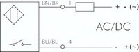 Czujnik kontaktronowy do rowka T, 2-przewodowy, 10-230V AC, 10-170V DC