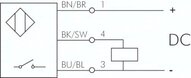 Czujnik elektroniczny do rowka C, PNP, 2-przewodowy, 5-30V DC