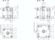 Cylinder kompaktowy, dwustronnego dzialania, tlok 16mm, skok 65mm