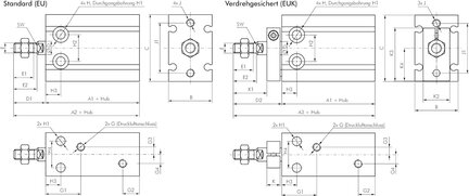 Siłownik kompaktowy do montażu bezpośredniego, D16x30, standard - EMC