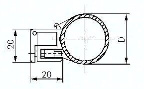 Tasma mocujaca do wylacznika cylindrowego ZSC, Ø (8 - 25) mm