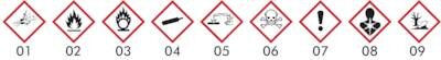 Oznaczenia przewodów rurowych, 5-kr, 15 x 100, Tlen (GHS 03)