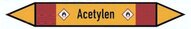Oznaczenia przewodów rurowych, 5-kr, 15 x 100, Acetylen (GHS 02)