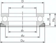 Lozysko kulkowe zwykle, osiowe DIN 711, 20x40x14,7mm, kulista powloka