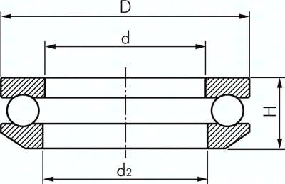 Lozysko kulkowe zwykle, osiowe DIN 711, 65x100x28,7mm, kulista powloka