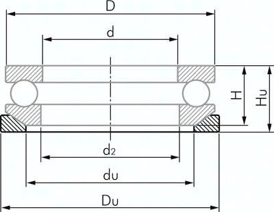 Lozysko kulkowe zwykle, osiowe DIN 711, 40x68x20,3mm, kulista powloka