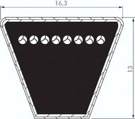 Pas klinowy waski, DIN 7753/1, SPB 16,3 x 13, Ld=7.100mm