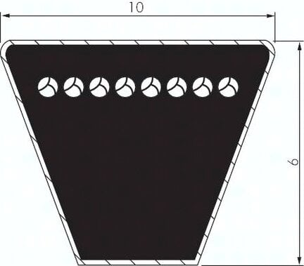 klas. Pas klinowy DIN 2215, Z/10 x 6, Li=1.400mm, Z55