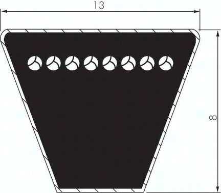 klas. Pas klinowy DIN 2215, A/13 x 8, Li=457mm, A18