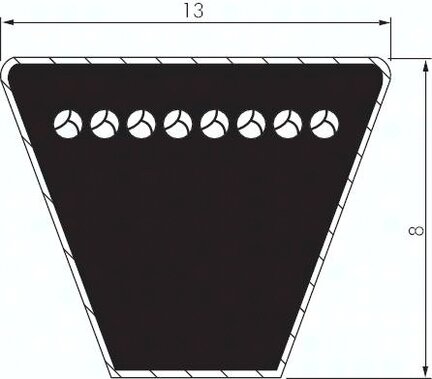 klas. Pas klinowy DIN 2215, A/13 x 8, Li=381mm, A15