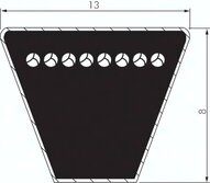 klas. Pas klinowy DIN 2215, A/13 x 8, Li=480mm, A19