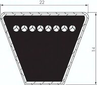 klas. Pas klinowy DIN 2215, C/22 x 14, Li=2.006mm, C79