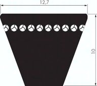 Pas klinowy waski, z otwartym zboczem, zebaty XPA 12,7x10 (1.082mm)