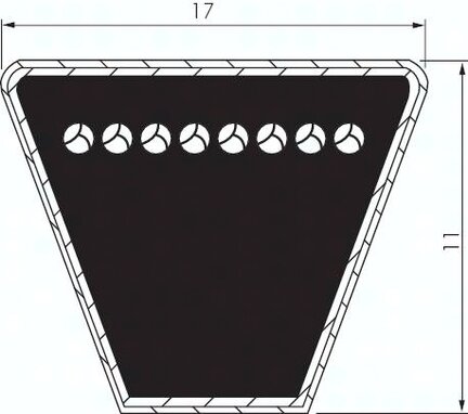 klas. Pas klinowy DIN 2215, B/17 x 11, Li=1.775mm, B70