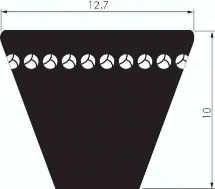 Pas klinowy waski, z otwartym zboczem, zebaty XPA 12,7x10 (1.320mm)