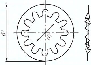 Tarcza zebata DIN 6797J, uzebienie wewnetrzne, 4,3mm, Stal ocynkowana
