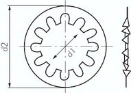 Tarcza zebata DIN 6797J, uzebienie wewnetrzne, 4,3mm, Stal ocynkowana