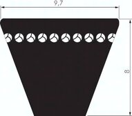 Pas klinowy waski, z otwartym zboczem, zebaty XPZ 9,7x8 (1.000mm)