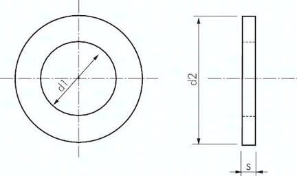 Podkladka, DIN 125 A, M 5 (5,3x10mm), Stal szlachetna A2
