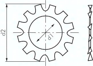 Tarcza zebata DIN 6797A, uzebienie zewnetrzne, 13,0mm, Stal szlachetna A2