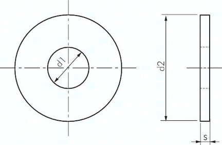Podkladka, DIN 9021, M 16 (17,0x50mm), Stal ocynkowana