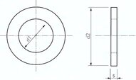Podkladka, DIN 433, M 6 (6,4x11mm), Stal szlachetna A2