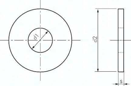 Podkladka, DIN 9021, M 3 (3,2x9mm), Stal szlachetna A2