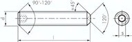 Trzpien gwintowany DIN 916 / ISO 4029, M 5x20, Stal 45 H