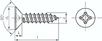 Sruba do blachy wpuszczana DIN 7982C, 4,8x16,0 Stal szlachetna A2