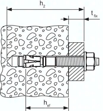 Kotwa do duzych obciazen FISCHER FAZIIK 12x20 mm, 100 mm dlugosc, Stal szlachetn