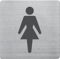 Piktogram stal szlachetna, 90 x 90 mm, WC dla Pan