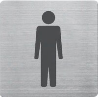 Piktogram stal szlachetna, 90 x 90 mm, WC dla Panów