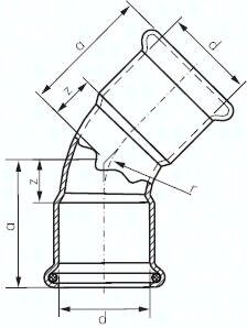 Kolano zaciskowe 45°-54