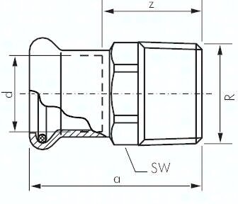 Złączka prosta zaciskowa R1 1/2-42