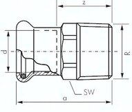 Złączka prosta zaciskowa R1/2-18