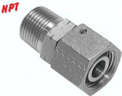 Śrubunek hydrauliczny prosty 12 S-NPT 3/8 stal nierdzewna