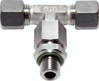 Trójnik hydrauliczny gw. zew. 20 S M27x2 stal nierdzewna (NC)