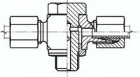 Przyłączka trójnikowa hydrauliczna gw.zew 16 S M22x1,5 stal nierdzewna (NC)