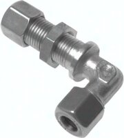 Złączka hydrauliczna kątowa grodziowa 15 L stal nierdzewna (NC)